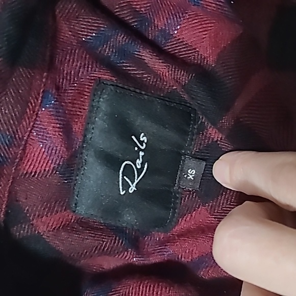 Rails Soft Metallic Plaid Hunter Button Down Shirt Top XS - Picture 6 of 10